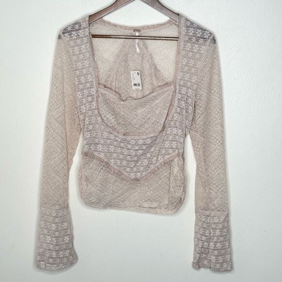 Free People Cream Lace Blouse - Picture 1 of 9